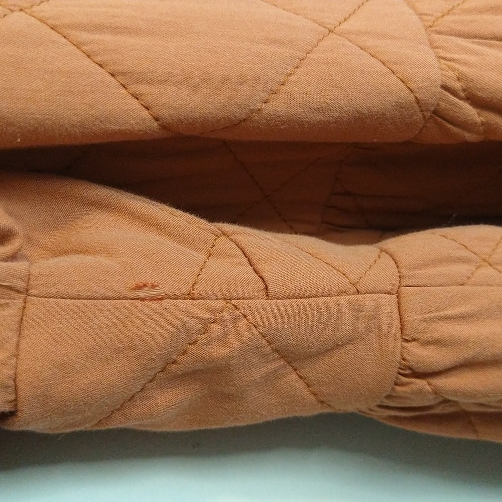Madewell Quilted Aidy Square-Neck Puffed Sleeve Tiered Midi Dress Warm Umber - Picture 14 of 16
